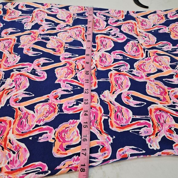 Barbara Erickson Dress Small Flamingo Sleeveless Cotton Blue Pink Shift Tropical - Picture 10 of 10